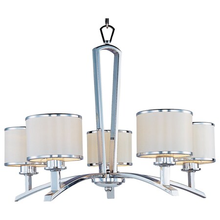 Maxim Five Light Polished Chrome Drum Shade Chandelier 20375WTPC